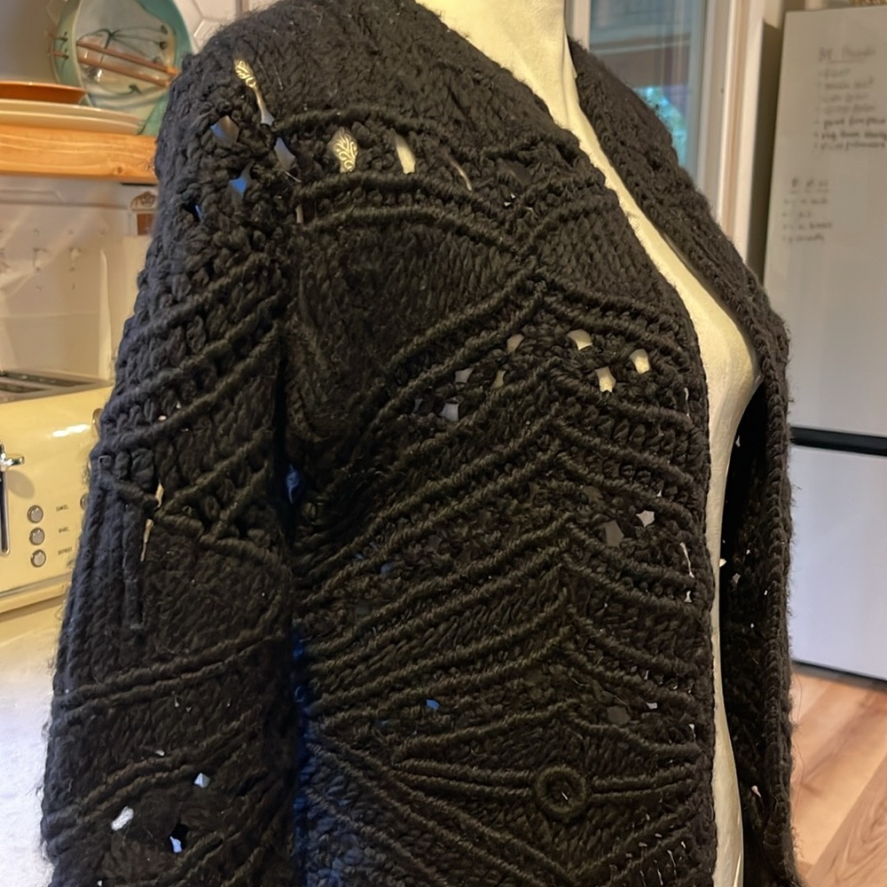 Tabula Rasa Wool Crocheted Cardigan - Picture 5 of 9